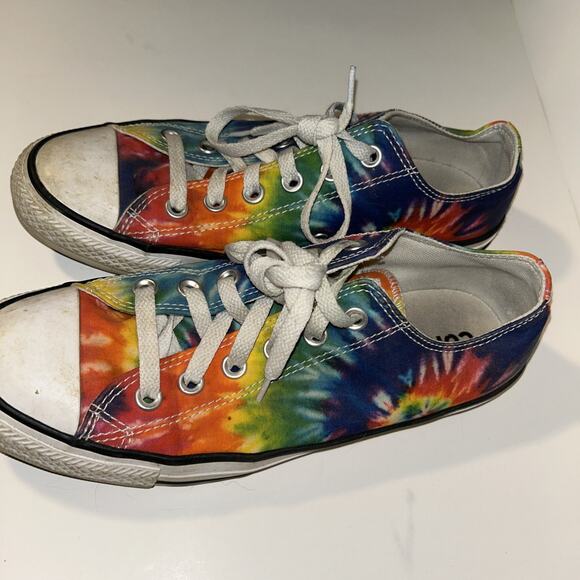 CONVERSE Chuck Taylor All Star Size W8.5 Low-Top Multicolored Tie-Dye Sneakers - Picture 2 of 5